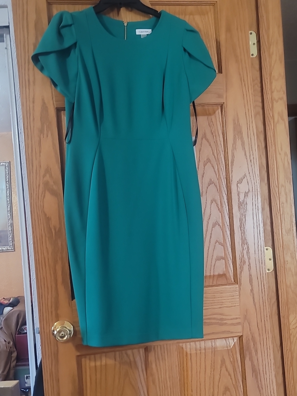 Calvin Klein Teal Midi Sheath Dress